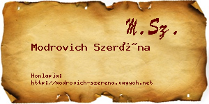 Modrovich Szeréna névjegykártya
